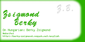 zsigmond berky business card